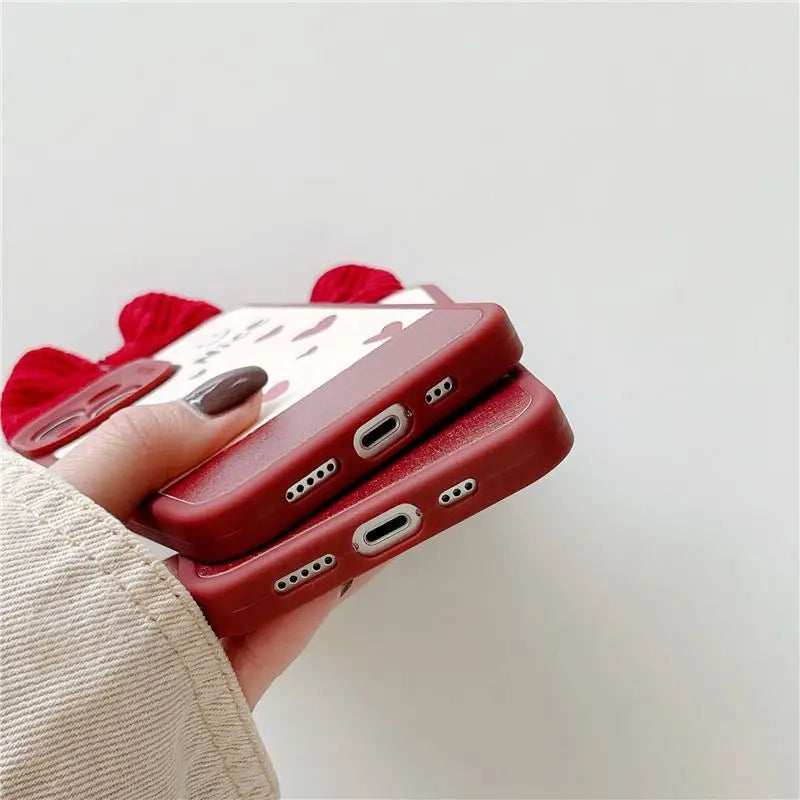 3D Bow Heart Phone Case - iPhone 13 Pro Max / 13 Pro / 13 / 12 Pro Max / 12 Pro / 12 / 11 Pro Max / 11 / XS Max / XR / XS / X / 8 Plus / 7 Plus-10