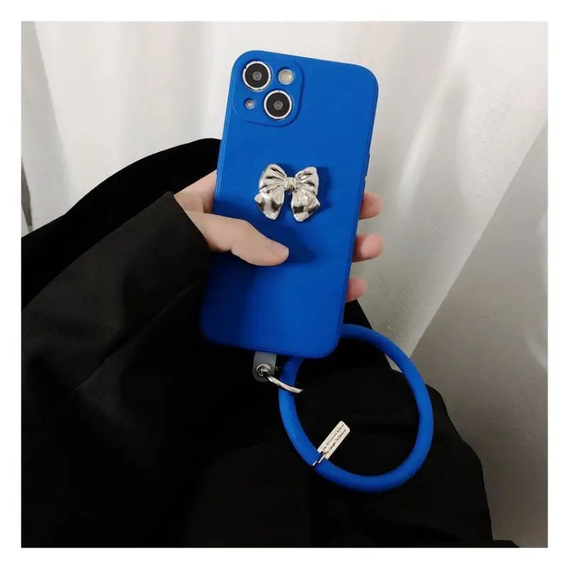 3D Bow Hoop Pendant  Phone Case - iPhone 13 Pro Max / 13 Pro / 13 / 13 mini / 12 Pro Max / 12 Pro / 12 / 12 mini / 11 Pro Max / 11 Pro / 11 / SE / XS Max / XS / XR / X / SE 2 / 8 / 8 Plus / 7 / 7 Plus / 6 / 6 Plus-8