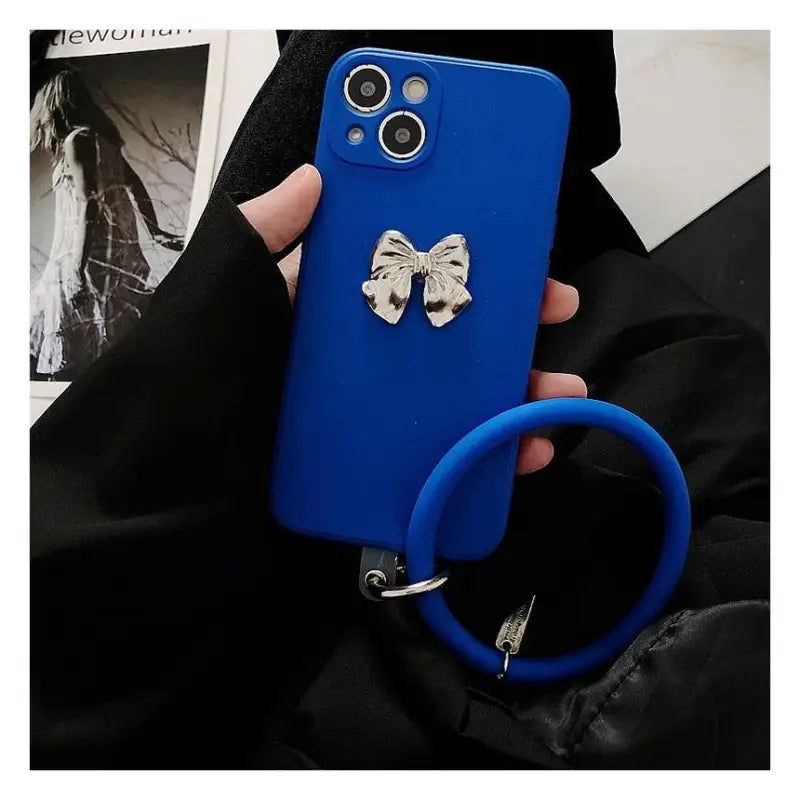 3D Bow Hoop Pendant  Phone Case - iPhone 13 Pro Max / 13 Pro / 13 / 13 mini / 12 Pro Max / 12 Pro / 12 / 12 mini / 11 Pro Max / 11 Pro / 11 / SE / XS Max / XS / XR / X / SE 2 / 8 / 8 Plus / 7 / 7 Plus / 6 / 6 Plus-9