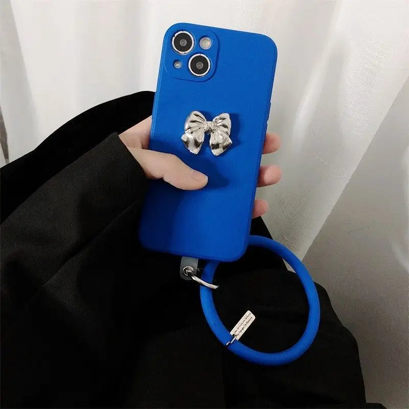 3D Bow Hoop Pendant  Phone Case - iPhone 13 Pro Max / 13 Pro / 13 / 13 mini / 12 Pro Max / 12 Pro / 12 / 12 mini / 11 Pro Max / 11 Pro / 11 / SE / XS Max / XS / XR / X / SE 2 / 8 / 8 Plus / 7 / 7 Plus / 6 / 6 Plus-17