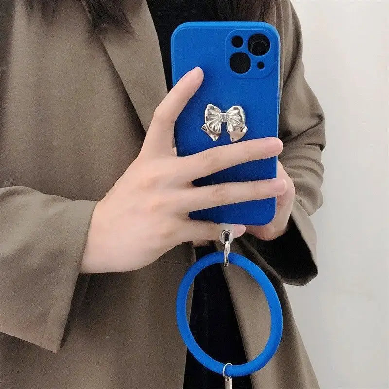 3D Bow Hoop Pendant Phone Case - Samsung-3