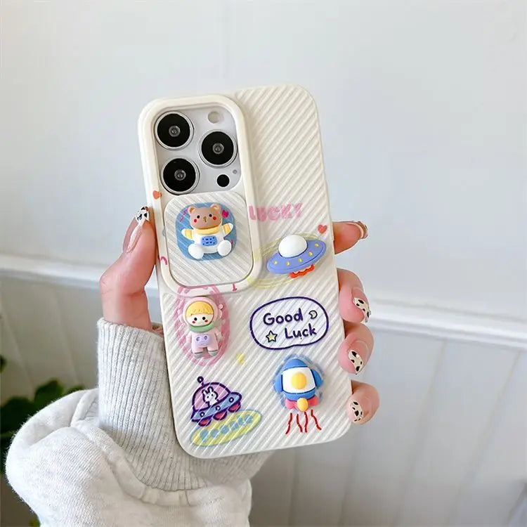 3D Cartoon Lens Cover  Phone Case - iPhone 13 Pro Max / 13 Pro / 13 / 13 mini / 12 Pro Max / 12 Pro / 12 / 12 mini / 11 Pro Max / 11 Pro / 11 / SE / XS Max / XS / XR / X / SE 2 / 8 / 8 Plus / 7 / 7 Plus-5