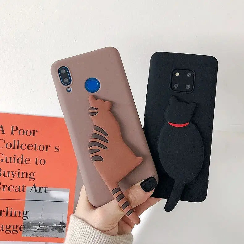 3D Cat Stand Phone Case - Huawei / Honor-3