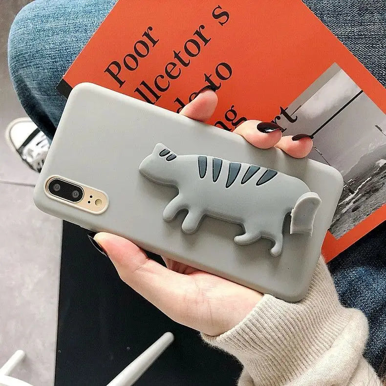3D Cat Stand Phone Case - Huawei / Honor-4