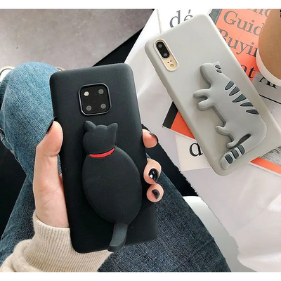3D Cat Stand Phone Case - Huawei / Honor-7