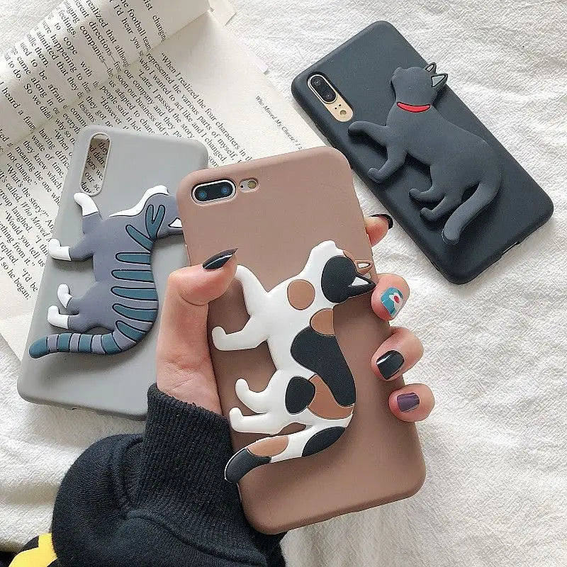 3D Cat Stand Phone Case - iPhone 11 Pro Max / 11 Pro / 11 / SE / XS Max / XS / XR / X / SE 2 / 8 / 8 Plus / 7 / 7 Plus-3