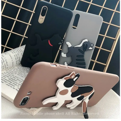 3D Cat Stand Phone Case - iPhone 11 Pro Max / 11 Pro / 11 / SE / XS Max / XS / XR / X / SE 2 / 8 / 8 Plus / 7 / 7 Plus-7