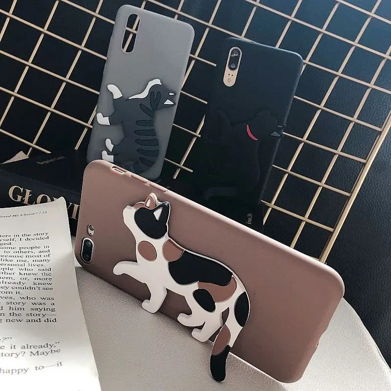 3D Cat Stand Phone Case - iPhone 11 Pro Max / 11 Pro / 11 / SE / XS Max / XS / XR / X / SE 2 / 8 / 8 Plus / 7 / 7 Plus-1