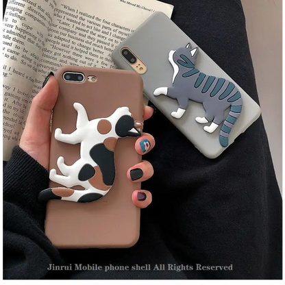 3D Cat Stand Phone Case - iPhone 11 Pro Max / 11 Pro / 11 / SE / XS Max / XS / XR / X / SE 2 / 8 / 8 Plus / 7 / 7 Plus-12