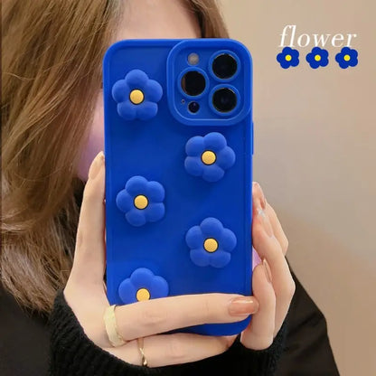 3D Color Block Flower Phone Case - Iphone 7 / 8 / Se, 7 Plus / 8 Plus, X / Xs, Xs Max, Xr, 11, 11 Pro, 11 Pro Max, 12 Mini, 12, 12 Pro, 12 Pro Max, 13mini, 13, 13pro, 13pro Max-10