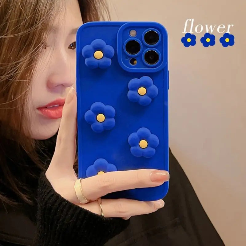 3D Color Block Flower Phone Case - Iphone 7 / 8 / Se, 7 Plus / 8 Plus, X / Xs, Xs Max, Xr, 11, 11 Pro, 11 Pro Max, 12 Mini, 12, 12 Pro, 12 Pro Max, 13mini, 13, 13pro, 13pro Max-9