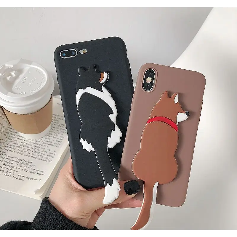 3D Dog Stand Phone Case - iPhone 11 Pro Max / 11 Pro / 11 / SE / XS Max / XS / XR / X / SE 2 / 8 / 8 Plus / 7 / 7 Plus-7