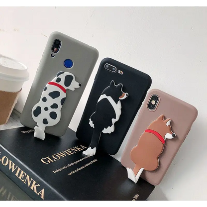 3D Dog Stand Phone Case - iPhone 11 Pro Max / 11 Pro / 11 / SE / XS Max / XS / XR / X / SE 2 / 8 / 8 Plus / 7 / 7 Plus-5