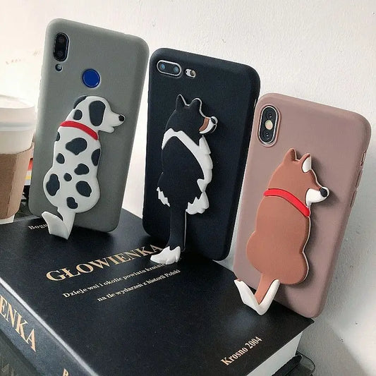 3D Dog Stand Phone Case - iPhone 11 Pro Max / 11 Pro / 11 / SE / XS Max / XS / XR / X / SE 2 / 8 / 8 Plus / 7 / 7 Plus-1