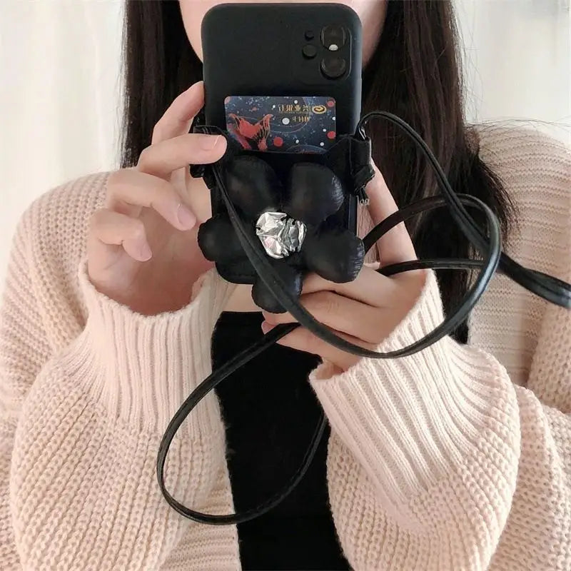 3D Flower Neck Strap Phone Case - Samsung-20