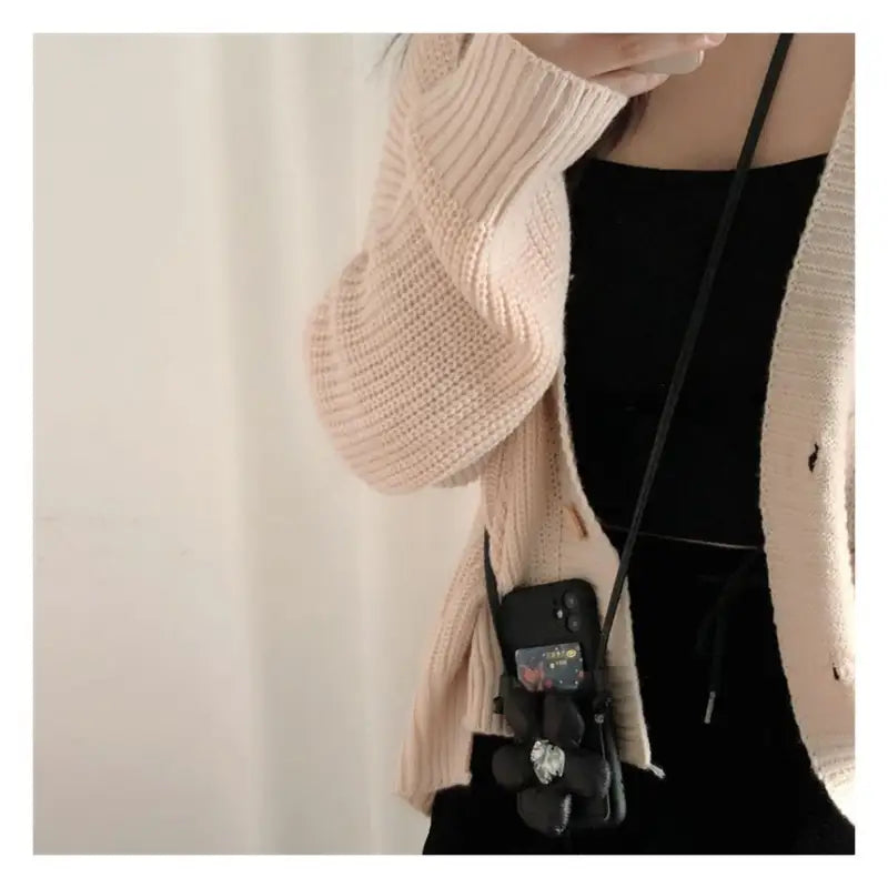 3D Flower Neck Strap Phone Case - Samsung-9