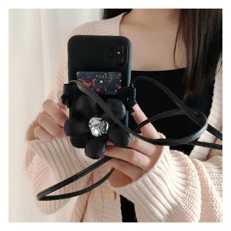 3D Flower Neck Strap Phone Case - Samsung-8