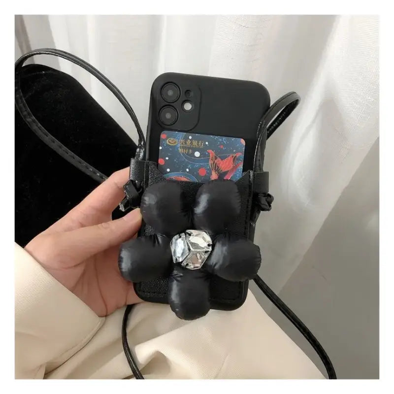 3D Flower Neck Strap Phone Case - Samsung-11