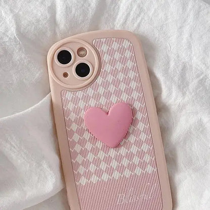 3D Heart Checker Phone Case - iPhone 13 Pro Max / 13 Pro / 