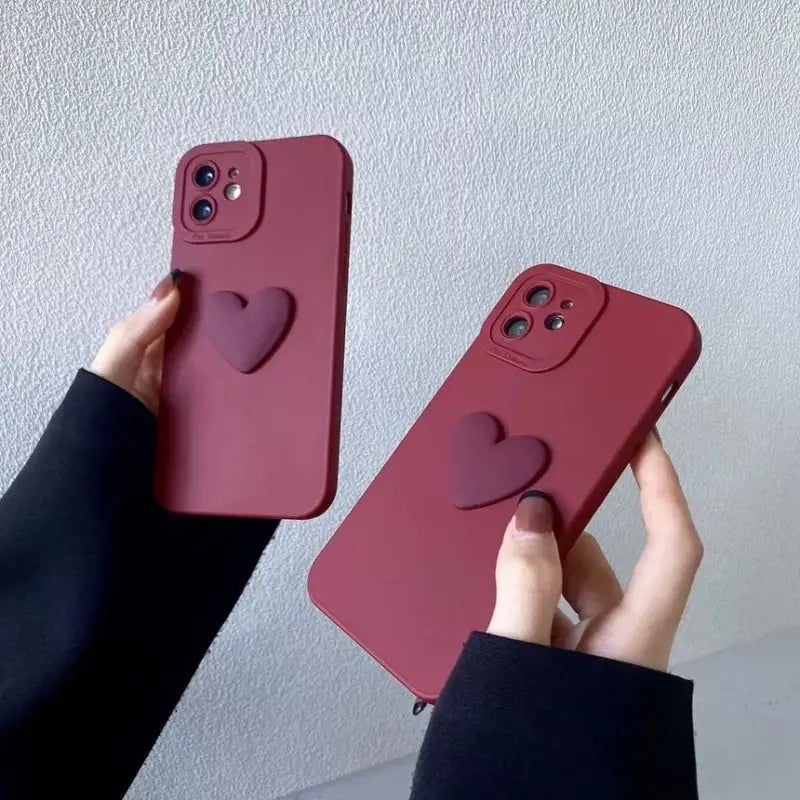 3D Heart Phone Case - iPhone 13 Pro Max / 13 Pro / 13 / 12 Pro Max / 12 Pro / 12 / 12 mini / 11 Pro Max / 11 Pro / 11 / XS Max / XR / XS / X / 8 Plus / 7 Plus / 8 / 7 / Huawei-3