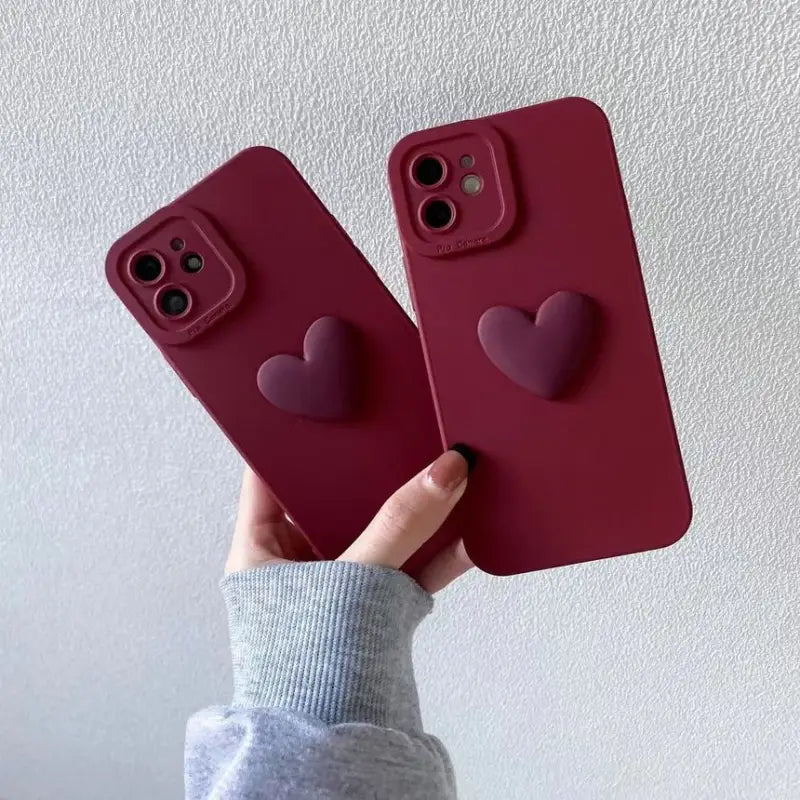 3D Heart Phone Case - iPhone 13 Pro Max / 13 Pro / 13 / 12 Pro Max / 12 Pro / 12 / 12 mini / 11 Pro Max / 11 Pro / 11 / XS Max / XR / XS / X / 8 Plus / 7 Plus / 8 / 7 / Huawei-2