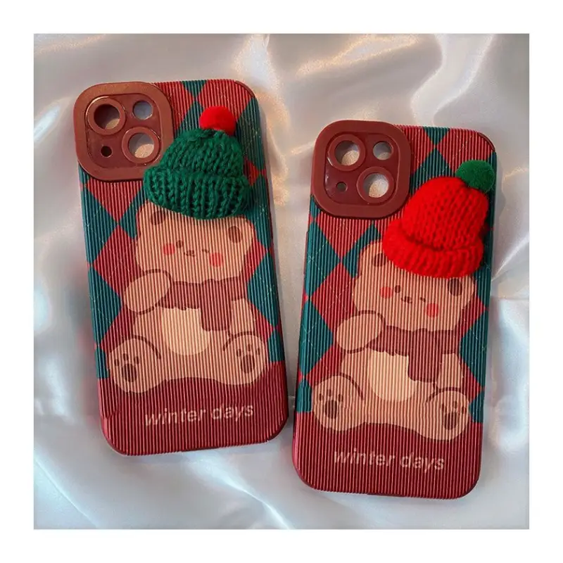 3D Knit Beanie Bear Phone Case - iPhone 13 Pro Max / 13 Pro 