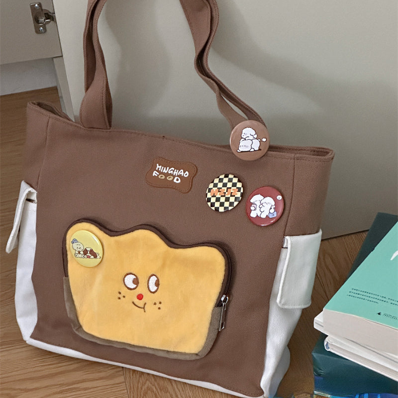 Cute Face White Brown Shoulder Bag ON675 Cospicky