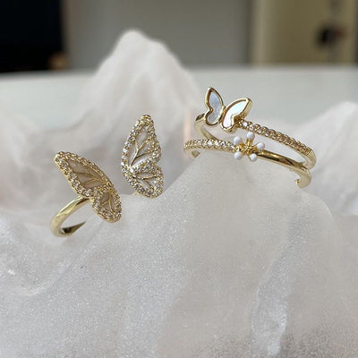 Diamond Butterfly Ring