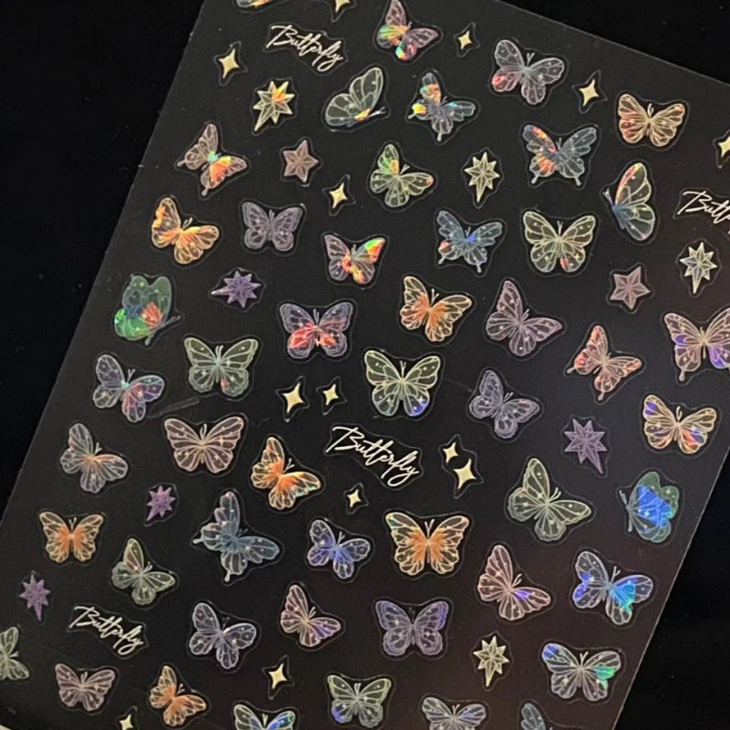 Colorful Butterfly Fairy Nail Sticker - Kimi MK Kawaii Store