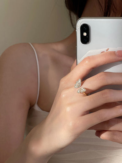 Diamond Butterfly Ring
