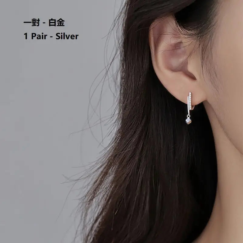 925 Sterling Silver Cube Earring CG135 - Fancy Earrings