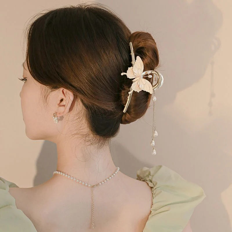 Butterfly Pearl Hair Cliphair Clip
