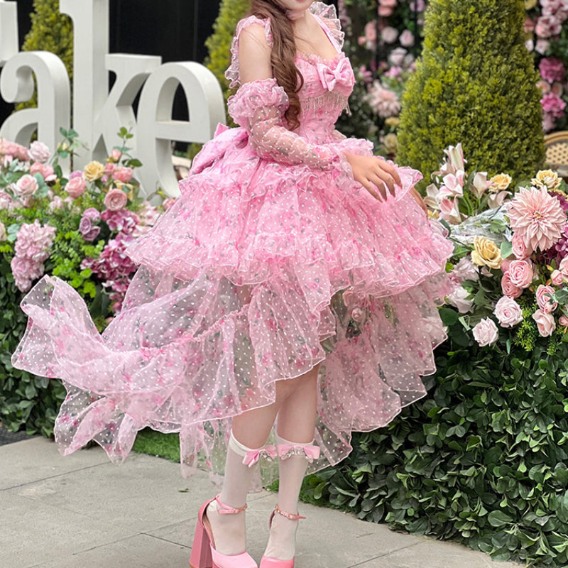 Dreamy Barbie Pink Roses Lolita Dress ON832 KawaiiMoriStore