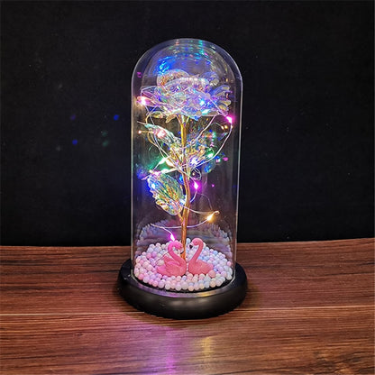 Rose LED Light In Glass Wonderland Case