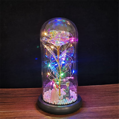 Rose LED Light In Glass Wonderland Case