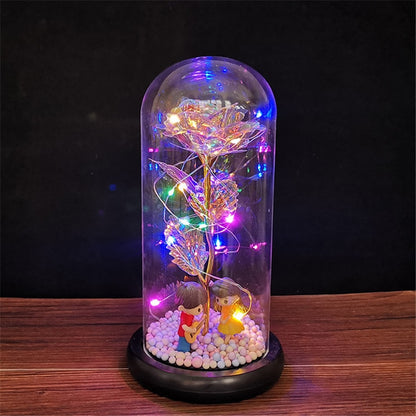 Rose LED Light In Glass Wonderland Case