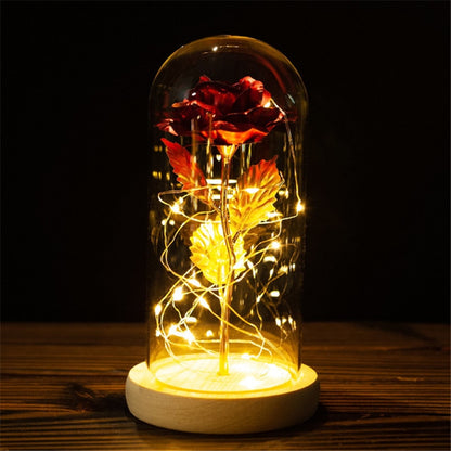 Rose LED Light In Glass Wonderland Case