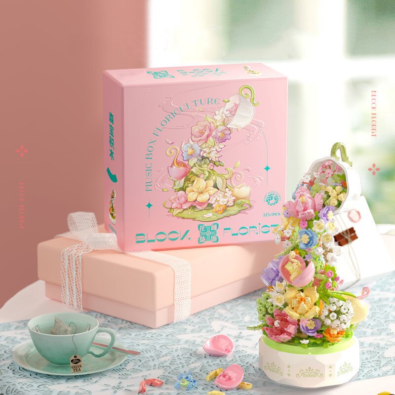 Building Block Flower Music Box - Heartzcore MK18882 Heartzcore