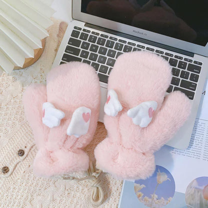 Cute Wings Warm Plush Gloves MK Kawaii Store