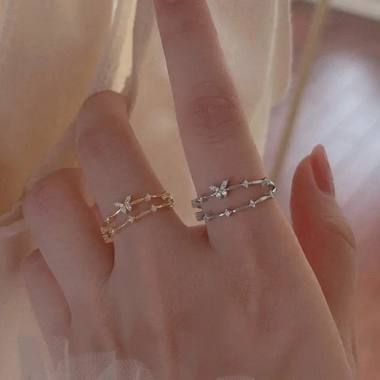 Kawaii Aesthetic Y2K Cute Fairy Dainty Butterfly Rings MK Kawaii Store