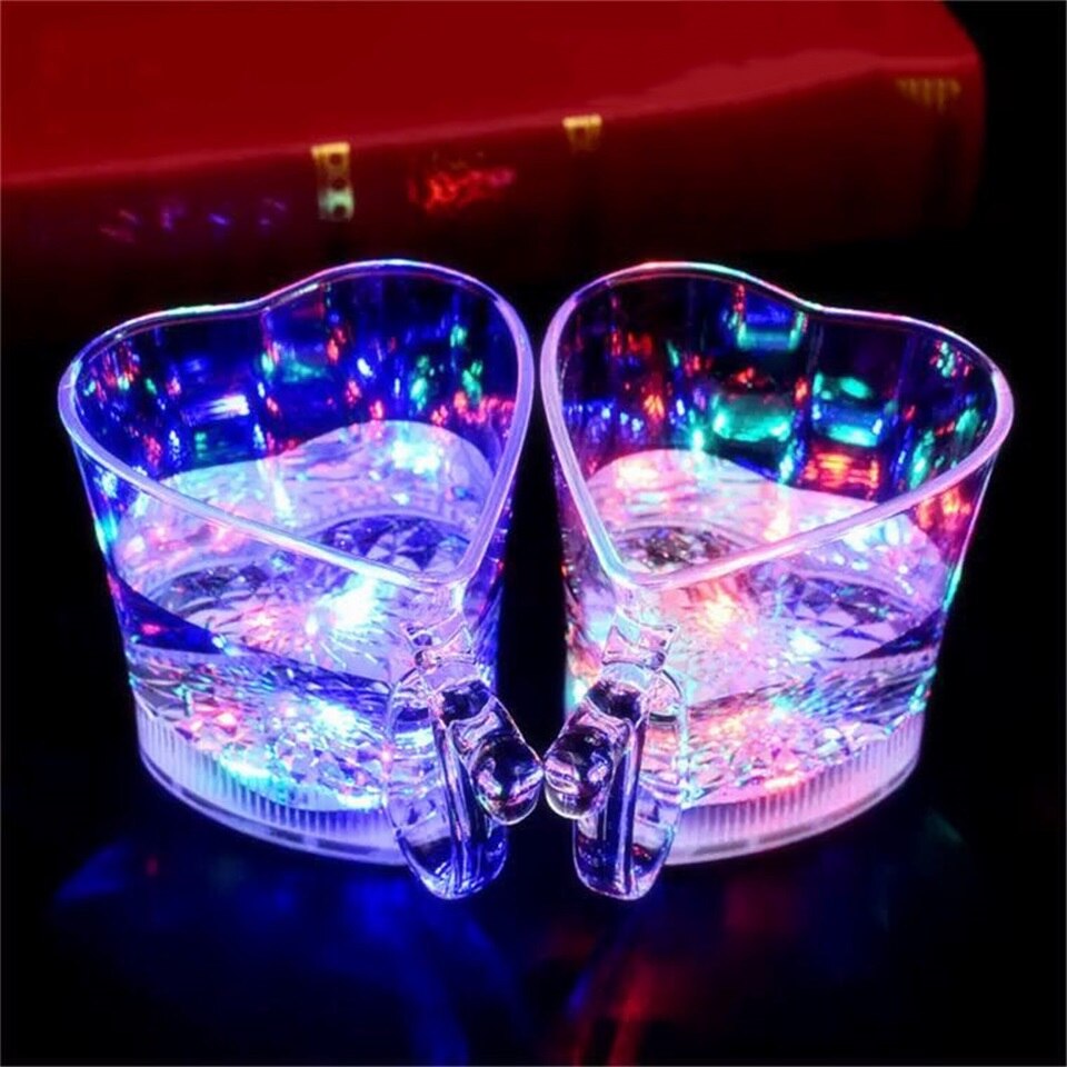 Love Heart Shaped Changing Color Glass