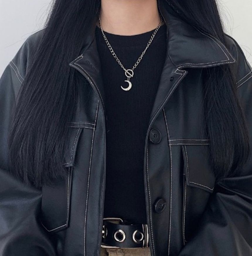 Moon Alloy Pendant Necklace WA72