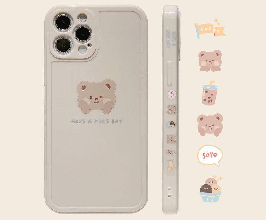 Bear Phone Case - iPhone 14 Pro Max / 14 Pro / 14 / 14 Plus / 13 Pro Max / 13 Pro / 13 / 13 mini / 12 Pro Max / 12 Pro / 12 / 12 mini / 11 Pro Max / 11 Pro / 11 / SE / XS Max / XS / XR / X / SE 2 / 8 / 8 Plus / 7 / 7 Plus ff4 Wonderland Case