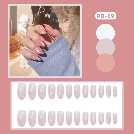 Star Print Faux Nail Tips BV34 Wonderland Case