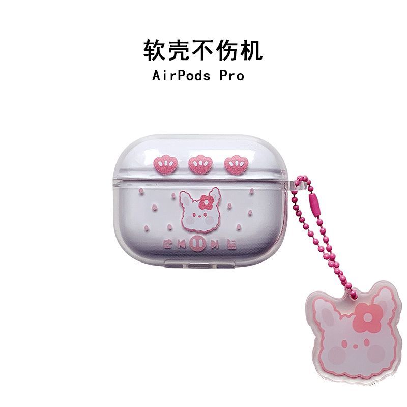 Cartoon Animal Clear AirPods Case Cover with Charm BX27