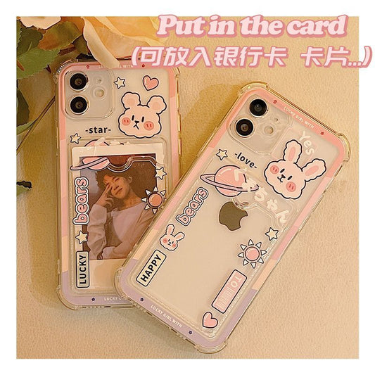 Bear / Rabbit Print Transparent Mobile Case - iPhone 13 Pro Max / 13 Pro / 13 / 13 mini / iPhone 12 Pro Max / 12 Pro / 12 / 12 mini / 11 Pro Max / 11 Pro / 11 / SE / XS Max / XS / XR / X / SE 2 / 8 / 8 Plus / 7 / 7 Plus ff33