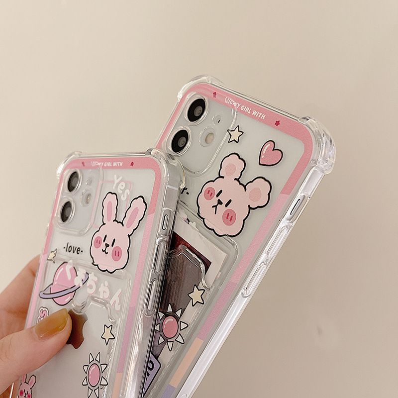 Bear / Rabbit Print Transparent Mobile Case - iPhone 13 Pro Max / 13 Pro / 13 / 13 mini / iPhone 12 Pro Max / 12 Pro / 12 / 12 mini / 11 Pro Max / 11 Pro / 11 / SE / XS Max / XS / XR / X / SE 2 / 8 / 8 Plus / 7 / 7 Plus ff33 Wonderland Case