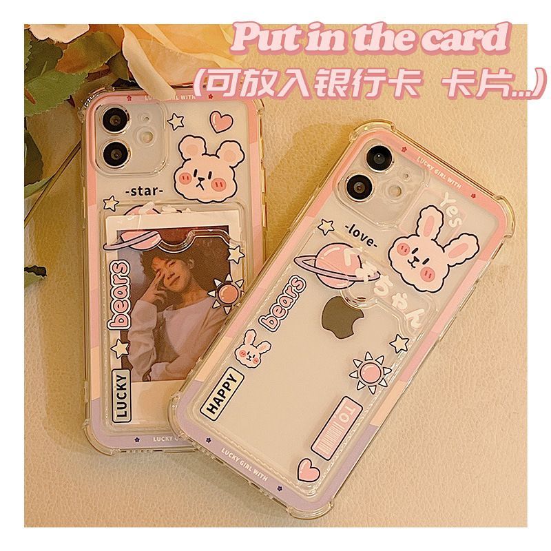 Bear / Rabbit Print Transparent Mobile Case - iPhone 13 Pro Max / 13 Pro / 13 / 13 mini / iPhone 12 Pro Max / 12 Pro / 12 / 12 mini / 11 Pro Max / 11 Pro / 11 / SE / XS Max / XS / XR / X / SE 2 / 8 / 8 Plus / 7 / 7 Plus ff33 Wonderland Case