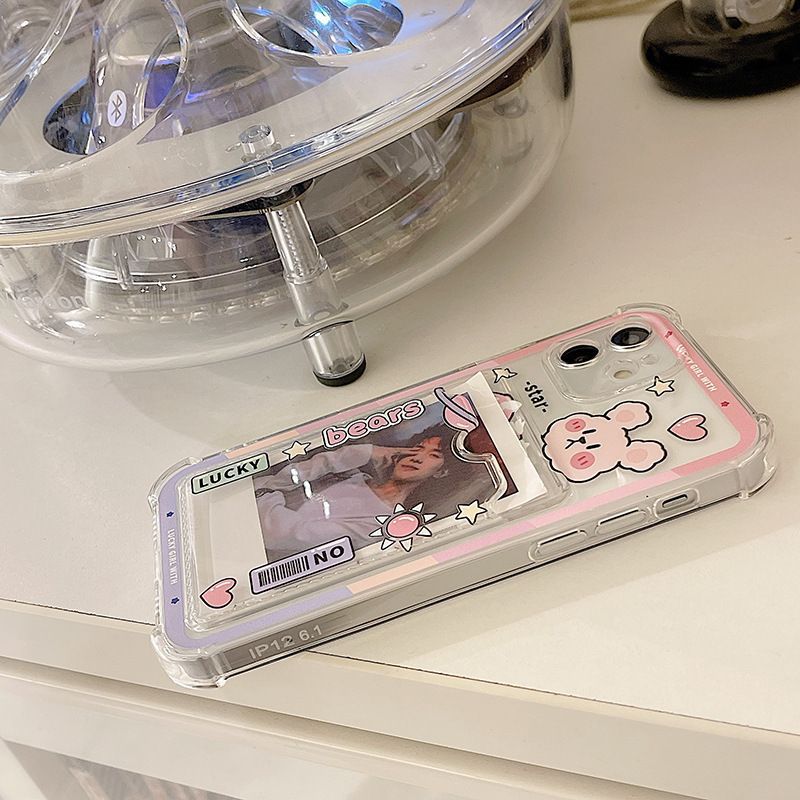 Bear / Rabbit Print Transparent Mobile Case - iPhone 13 Pro Max / 13 Pro / 13 / 13 mini / iPhone 12 Pro Max / 12 Pro / 12 / 12 mini / 11 Pro Max / 11 Pro / 11 / SE / XS Max / XS / XR / X / SE 2 / 8 / 8 Plus / 7 / 7 Plus ff33 Wonderland Case
