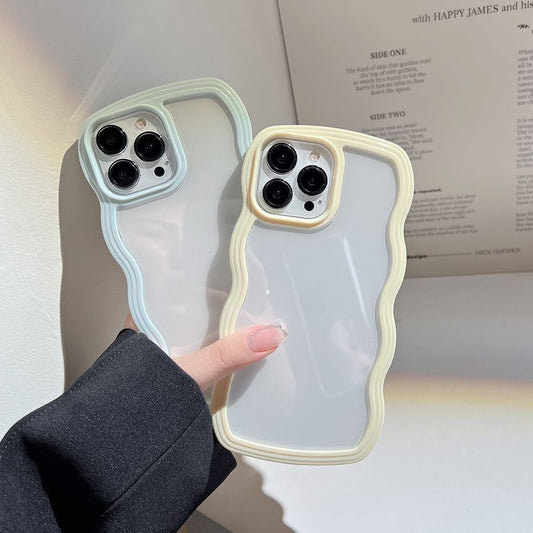 Wavy Transparent Phone Case - iPhone X / XS / XR / XS Max / 11 / 11 Pro Max / 12 / 12 Pro / 12 Pro Max / 13 / 13 Pro / 13 Pro Max W603